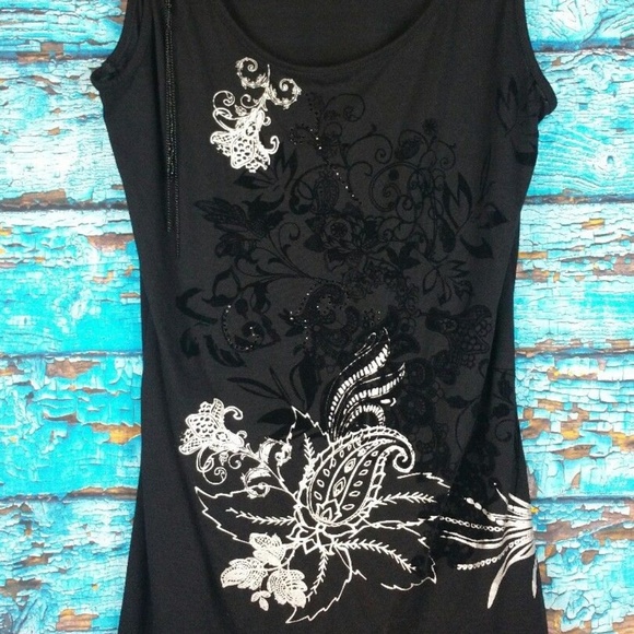 black and silver tunic top